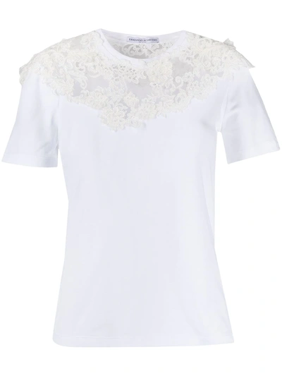 Ermanno Scervino Lace Embroidery Slim-fit T-shirt In White