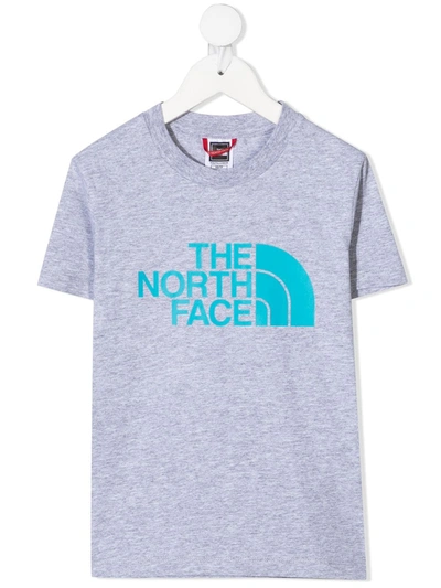 The North Face Kids' Logo-print T-shirt In Grey