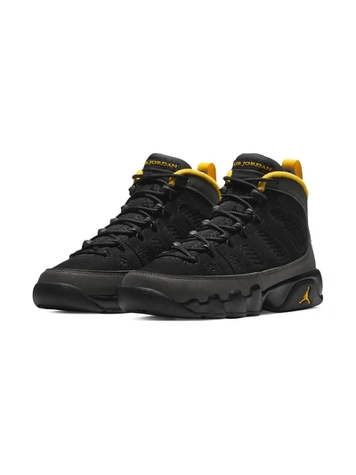 Jordan Kids' Air  9 Retro "university Gold" Sneakers In Black