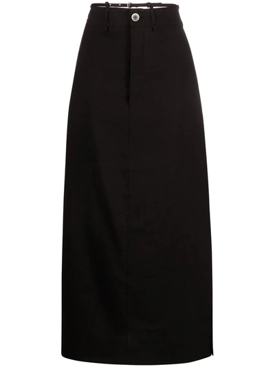 Jacquemus La Jupe Terraio Hemp-blend Maxi Skirt In Black