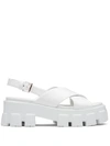 PRADA MONOLITH BRUSHED-FINISH SANDALS