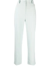 Hebe Studio The Smoking High Waist Cady Pants In Green