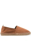 Castaã±er Pablo Suede Slip On Espadrilles In Brown