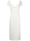 Jacquemus Tovallo Broderie-anglaise Linen-blend Midi Dress In White