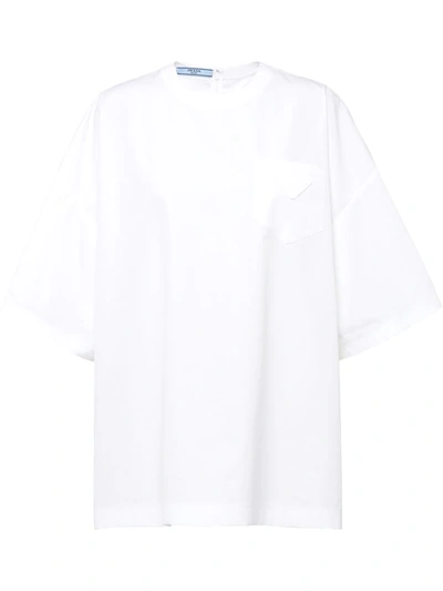 Prada Flap-pocket Cotton T-shirt In White