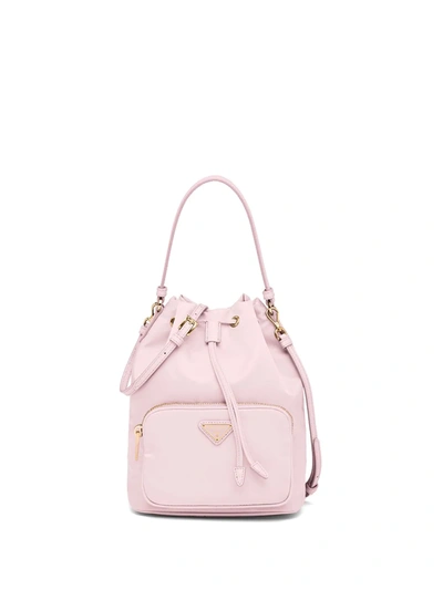 Prada Duet Re-nylon Shoulder Bag In Alabaster Pink