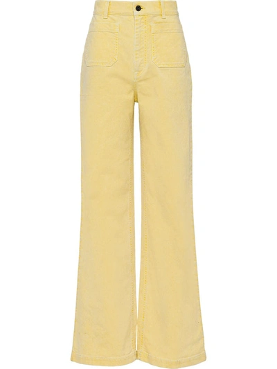 Miu Miu High-waisted Flared Jeans In Yellow