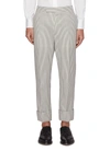 THOM BROWNE STRIPED BACKSTRAP SEERSUCKER PANTS