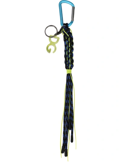 Dolce & Gabbana Woven Carabiner Clip Keyring In Blue