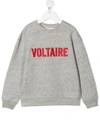 ZADIG & VOLTAIRE LOGO-EMBROIDERED COTTON SWEATSHIRT