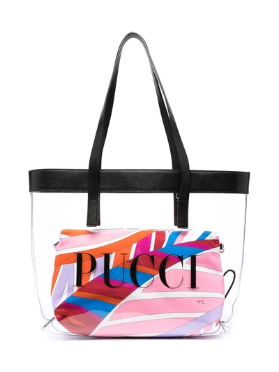 Emilio Pucci Teen Logo-print Tote Bag In Black