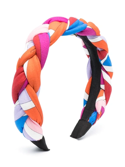 Emilio Pucci Junior Braided Hair Band In Orange