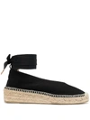 Castaã±er Gea Canvas Wedge Espadrilles With Braided Band In Black