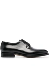 SANTONI LEATHER LACE-UP SHOES