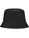 Prada Triangle Logo Bucket Hat In Black