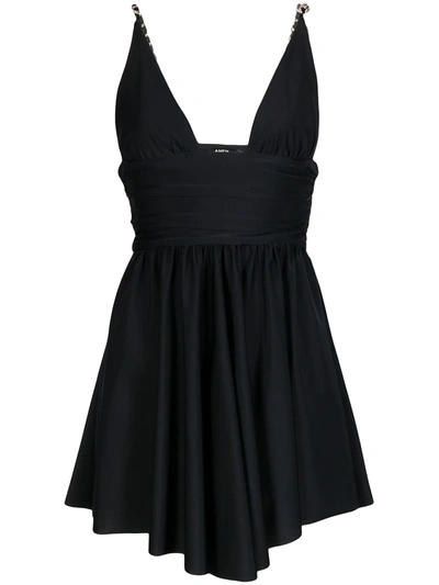 Amen Plunge-neck Mini Dress In Black