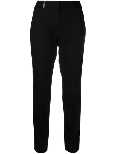 Peserico Cropped Straight Leg Trousers In Black