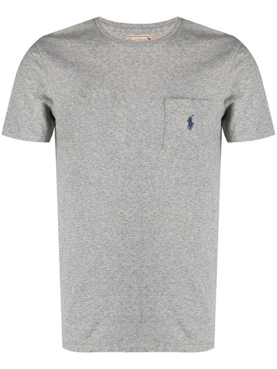 Polo Ralph Lauren Chest Patch-pocket Cotton T-shirt In Grey