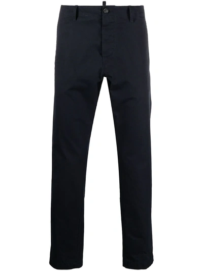 Dsquared2 Cropped Chino Trousers In Blue