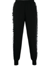 Stella Mccartney Jacquard-trimmed Cotton-fleece Track Pants In Black