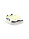 Msgm Teen Lace-up Transparent-sole Trainers In White