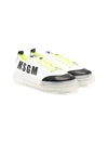 Msgm Teen Lace-up Transparent-sole Trainers In Black