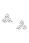 Cz By Kenneth Jay Lane Round Cut Cz Trio Stud Earrings In Clear-silver