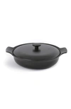 BERGHOFF BLACK RON CAST IRON COVERED 3.5 QUART DEEP SKILLET,5413821050287