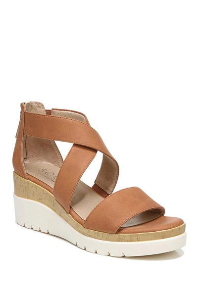 Soul Naturalizer Goodtiimes Platform Wedge Sandal In Toffee Faux Leather