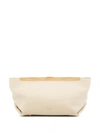 Khaite Cream Aimee Leather Clutch Bag In Ivory