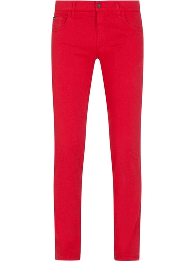 Dolce & Gabbana Slim-fit Cut Jeans In R2254 Bright Red