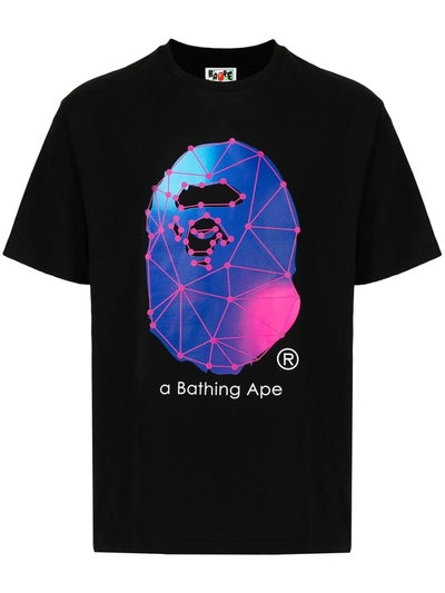 A Bathing Ape Spider Web Graphic Print T-shirt In Black