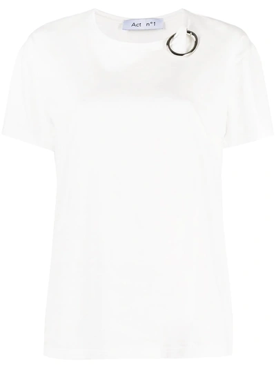 Act N°1 Carabiner-detailed Cotton T-shirt In White