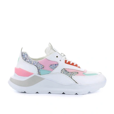 Date D.a.t.e Fuga Glitter Pink Silver Sneaker In Multicolor