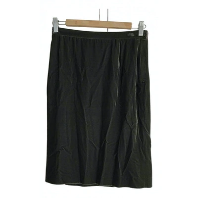 Pre-owned Missoni Velvet Mid-length Skirt In Khaki