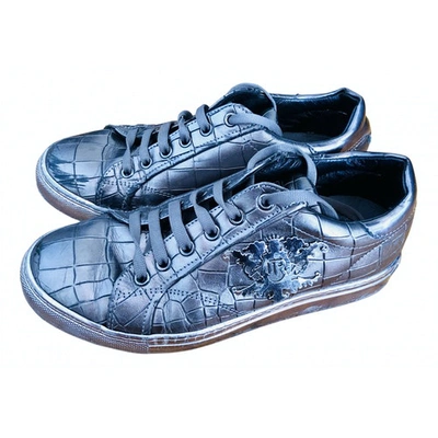 Pre-owned John Richmond Leather Trainers In Silver
