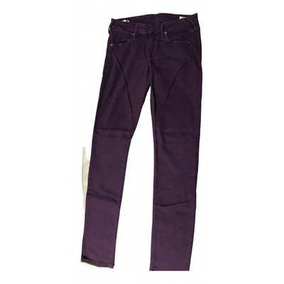 Pre-owned True Religion Straight Jeans In Purple