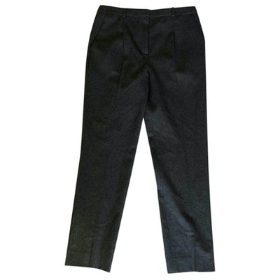 Pre-owned Carven Wool Straight Pants In Grey