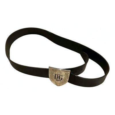 Pre-owned D&g Leather Belt In Black