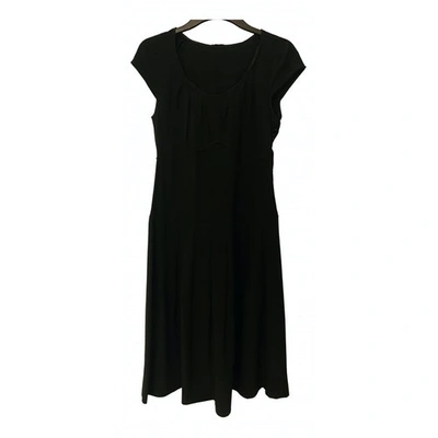 Pre-owned Miu Miu Silk Mid-length Dress In Black