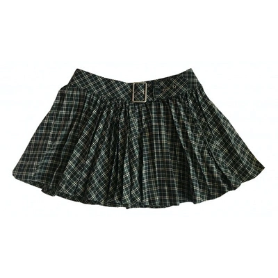 Pre-owned Burberry Wool Mini Skirt In Green