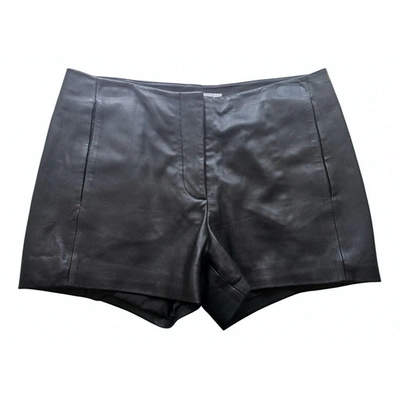 Pre-owned Alexander Wang T Leather Mini Short In Black