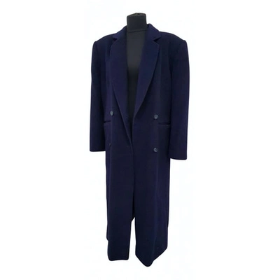 Pre-owned Burberry Cashmere Coat In Blue
