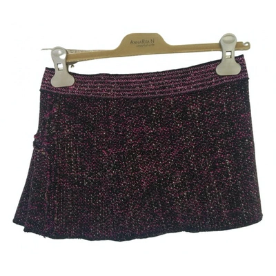 Pre-owned Pinko Wool Mini Skirt In Purple