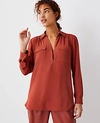 Ann Taylor Camp Shirt In Moroccan Spice