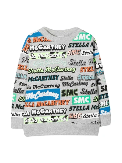 Stella Mccartney Teen Multi Logo-print Sweatshirt In Grey