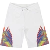 Marcelo Burlon County Of Milan Teen Wings Print Track Shorts In White
