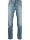 Dondup Stonewashed Straight-leg Jeans In Blue