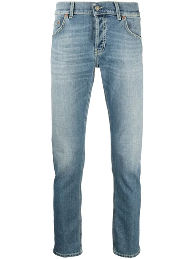 Dondup Stonewashed Straight-leg Jeans In Blue