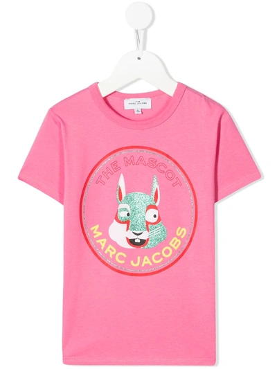 The Marc Jacobs Kids' The Mascot Printed Cotton T-shirt In Pink
